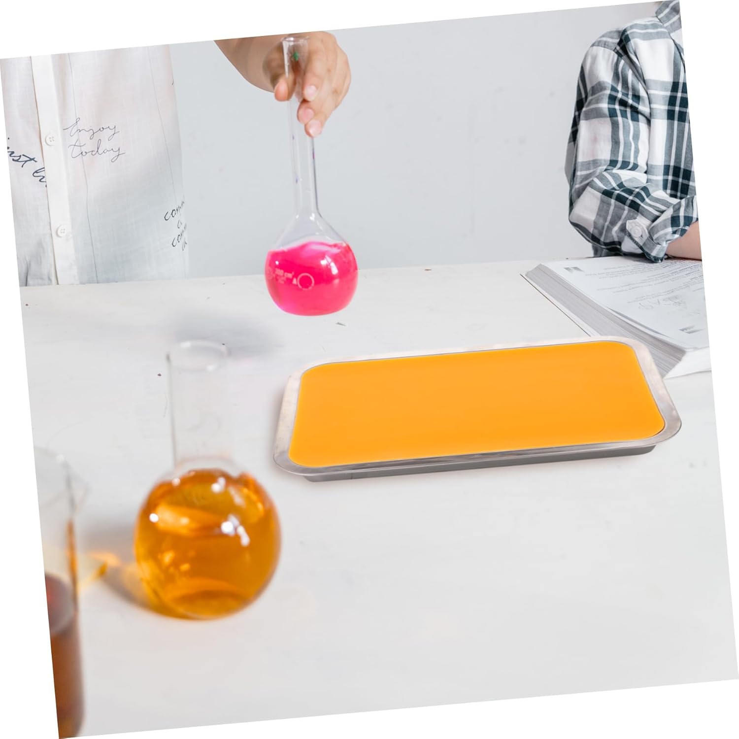 ABOOFAN 1set Stainless Steel Wax Dissection Tray Wax-Lined Pan for Laboratory and Teaching Use and Easy to Clean Dissecting Tray for Students and Professionals