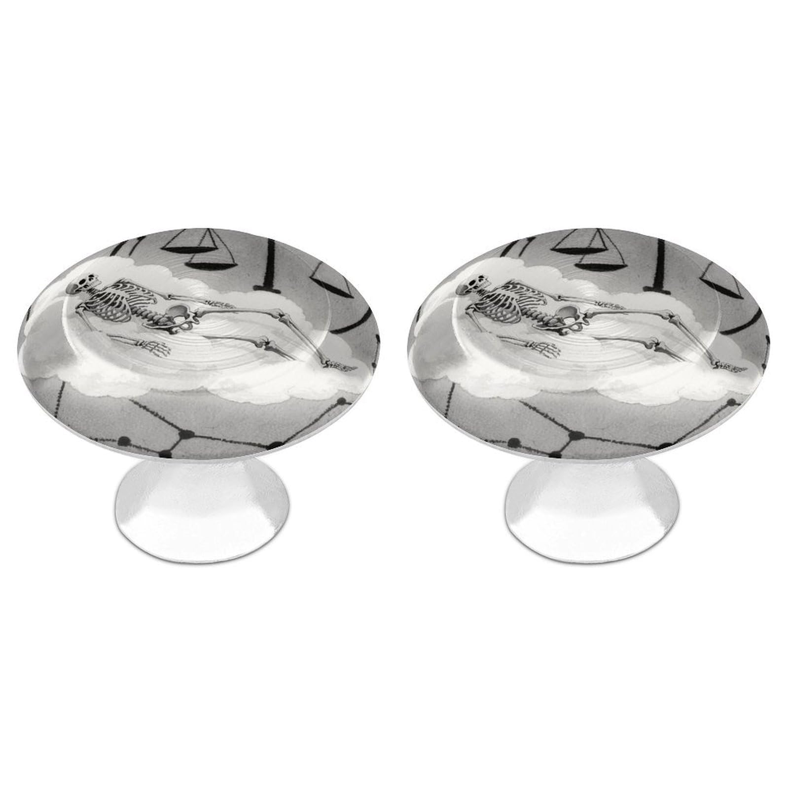 Maccbn Style-6 2 Pack 1.1" Round Romantic Constellation Skeleton Drawer Knobs Modern Kitchen Cabinet Knob Hardware Handles Decorative Furniture Knobs For Dresser, Cupboards, Wardrobes, Bifold Door, Close
