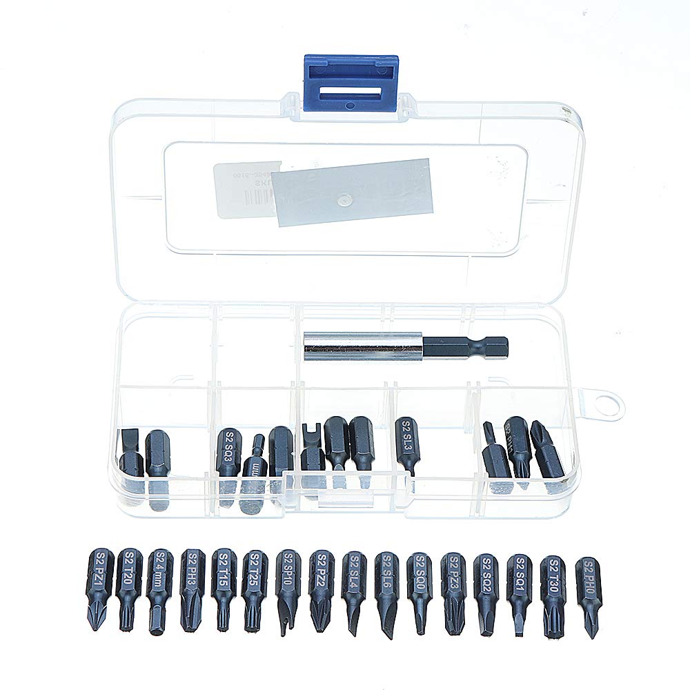 Juego de puntas magnéticas de 29 piezas con puntas de soporte de puntas para caja de herramientas Destornillador Kit de herramientas de puntas de destornillador hexagonal Phillips Phillips