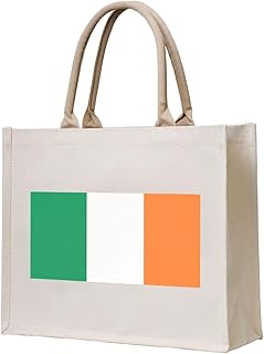 Irish flag Print Structured Canvas Totebag Reusable Fashion Totebag Gift Totebag - Buy now