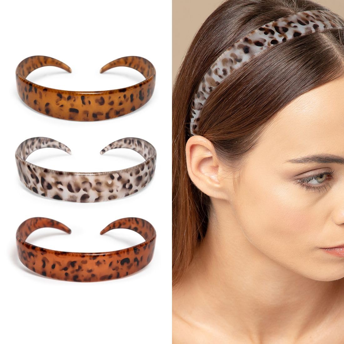 Hair Bands for Women | Leopard Print Headbands | Durable & Lightweight | Comfortable Fit | Stylish Accessories for Casual, Party & Office Looks | Pack of 3-image-13