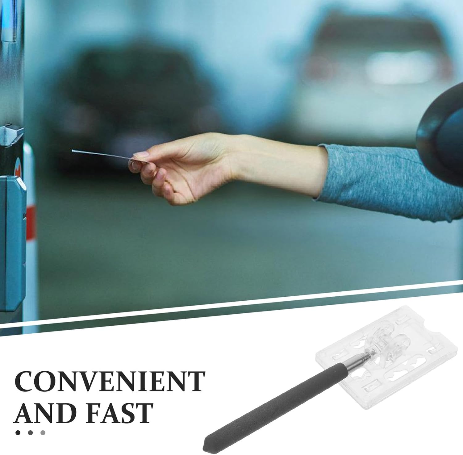 BESTOYARD Parking Card Holder Telescopic Rod Stainless Steel and Plastic image 5