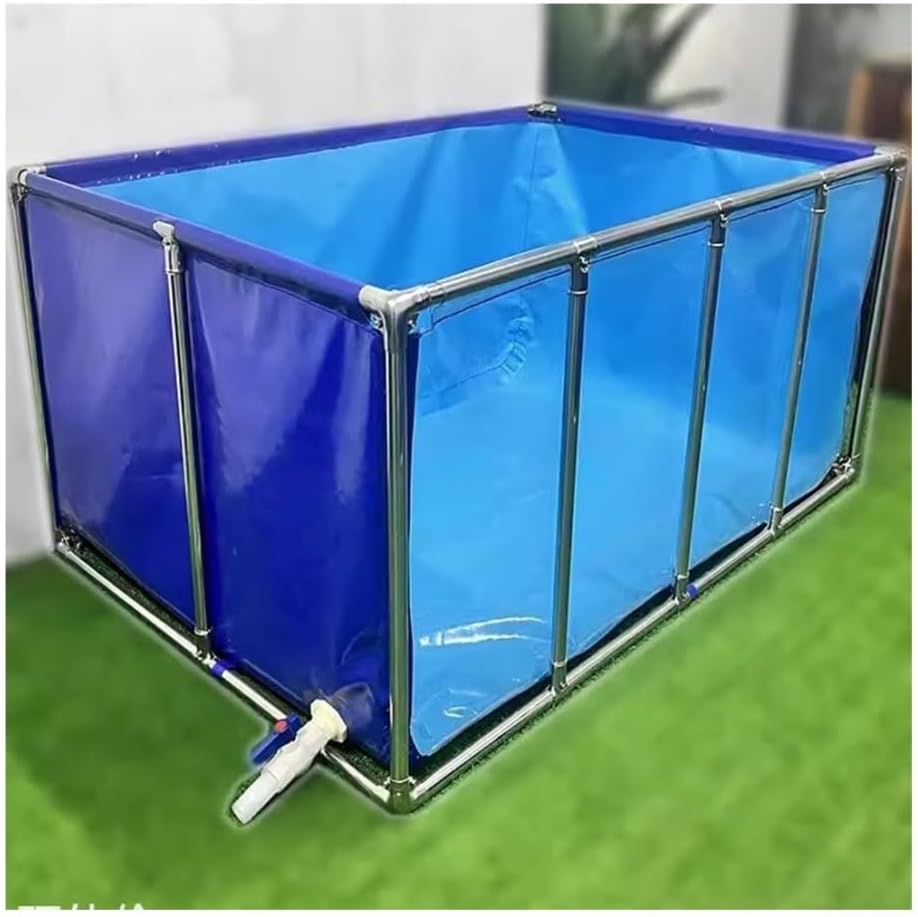 Durable Steel Frame Canvas Fish Pond - Above Ground Aquarium with Clear PVC Window, Perfect Koi Breeding Tank (50x40x30cm) - Ideal Outdoor Water Garden Solution