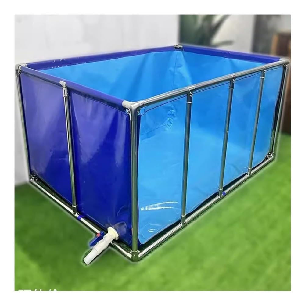 Genérico Estanque de Peces sobre el Suelo con Estructura de Acero - Tanque de cría de koi de 200 x 100 x 71 cm con Ventana de PVC Transparente, diseño de Lona Resistente, Ideal para decoración de Jar