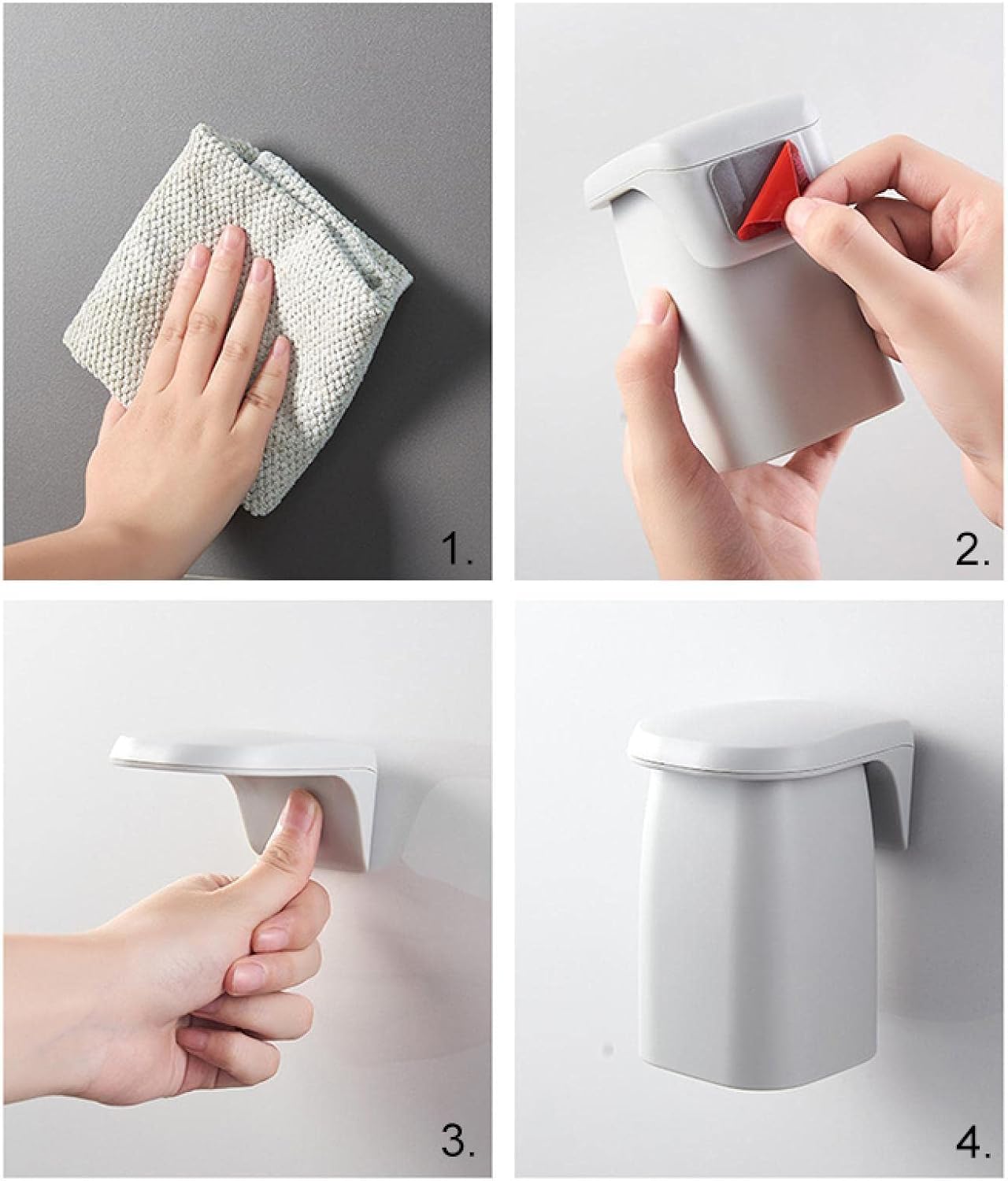 Bathroom Magnetic Mouthwash Cup Wall Mounted Plastic Drain Rack Toothbrush Brushing Cup Household Supplies White image 5