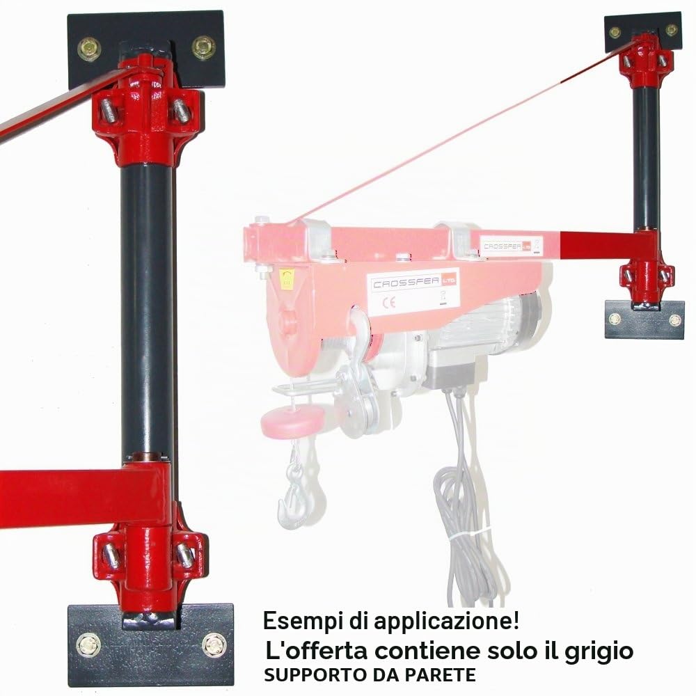 Crossfer Supporto da parete per bracci orientabili per argano a fune KST250 fino a KST1000 e per altri produttori. Supporto per bracci orientabili per argano a fune.
