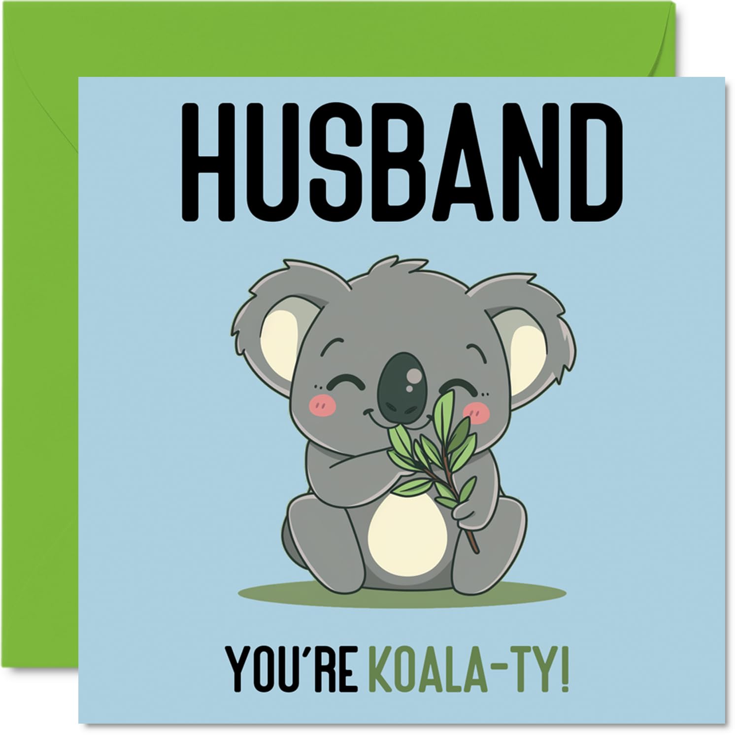 Birthday Cards for Husband - Koala-Ty - Funny Happy Birthday Card for Husband from Wife, Hubby Gifts, 145mm Joke Greeting Cards Men Him