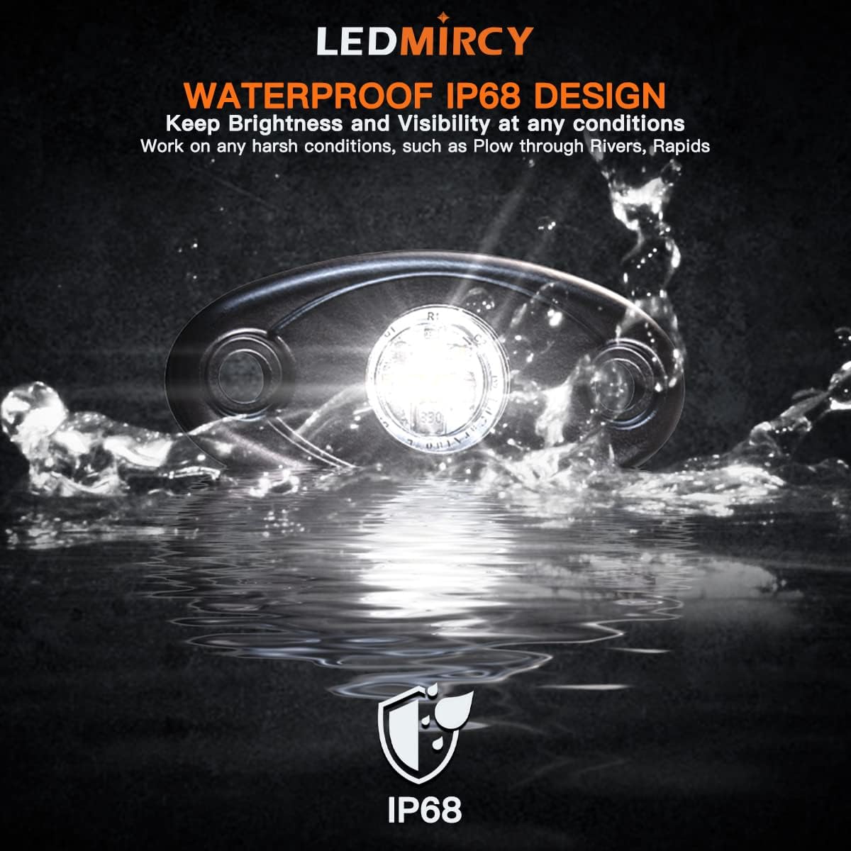 LEDMIRCY White Rock Lights 12PCS High Power Underbody Pure White LED Rock Lights for Off Road Trucks RZR Auto Boat Car ATV UTV SUV Underglow Trail TRAI Rig Lights Waterproof Shockproof Light