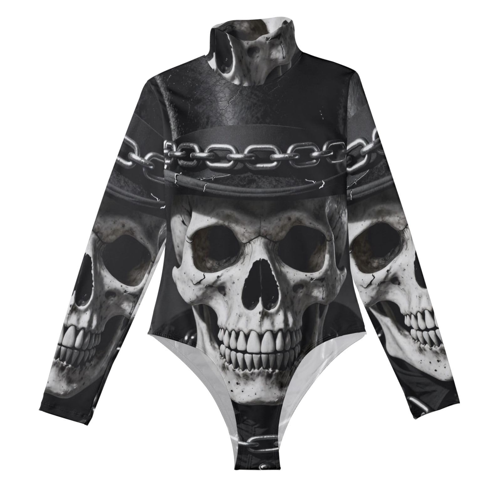 Camiseta de manga larga para mujer con ajuste de leotardo estilizado de cuello alto 8