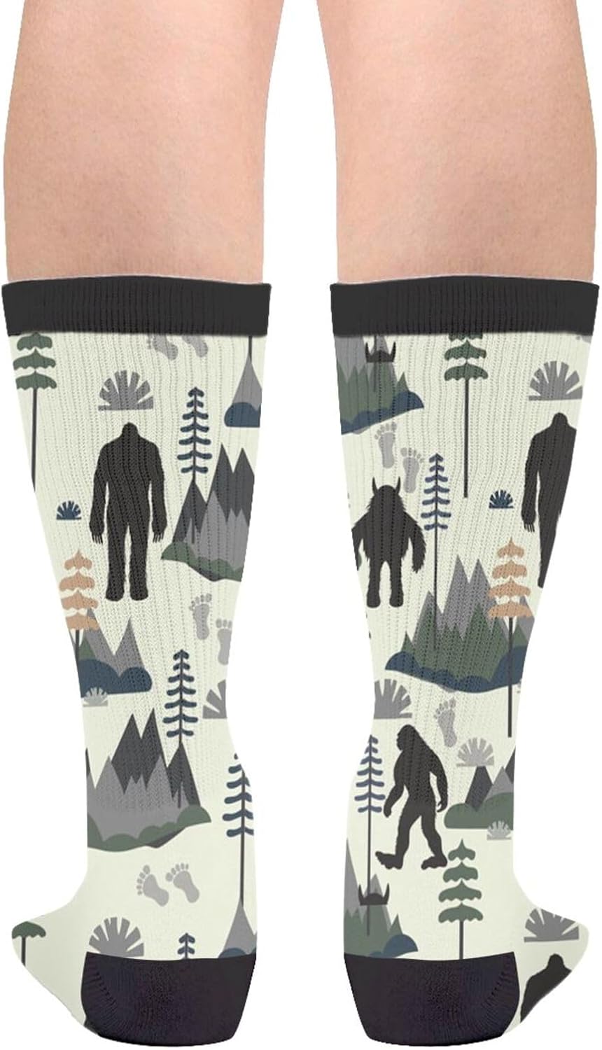 Hairy Sasquatch In The Forest Novelty Crew Socks Casual Crazy Funny Dress Socks For Women Men Teens Gift - Image 2
