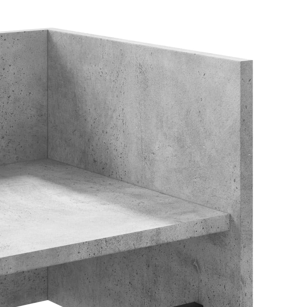 Wandregal Betongrau 70,5x35x30,5 cm Holzwerkstoff Schweberegal mit Hängestange für Wohnzimmer Bad und Küche