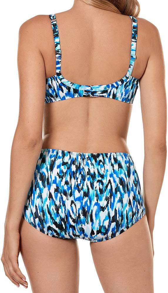 Miraclesuit Women's Swimwear Caspiana Norma Jean Retro Style Tummy Control Swimsuit Bottom, Blue Multi, 16