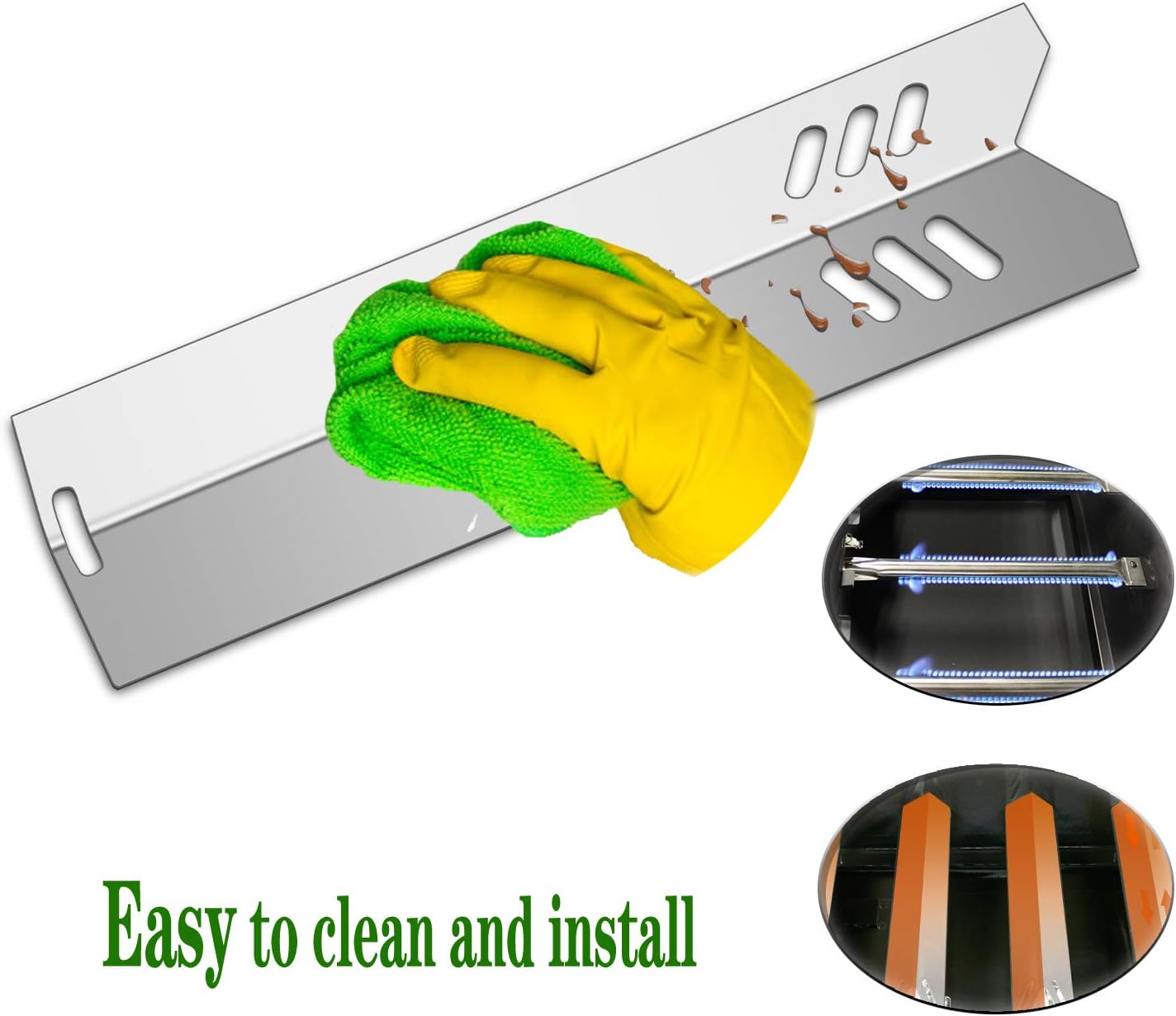 Boloda Grill Heat Plate Tent Shields, Flame Tamer Burner Covers, 15" BBQ Grill Replacement Parts Heavy Duty for Dyna-Glo DGF510SBP, Backyard BY12-084-029-98, Uniflame GBC1059WB (5 Pack) : Garden & Outdoor