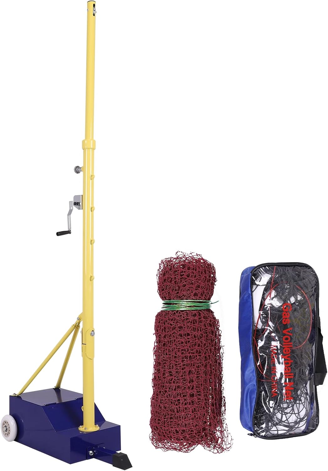 Generic Badminton Volleyball Tennis Net Stand Height Adjustable Free Standing Badminton Net Stand with Wheels Ideal for Backyard Park