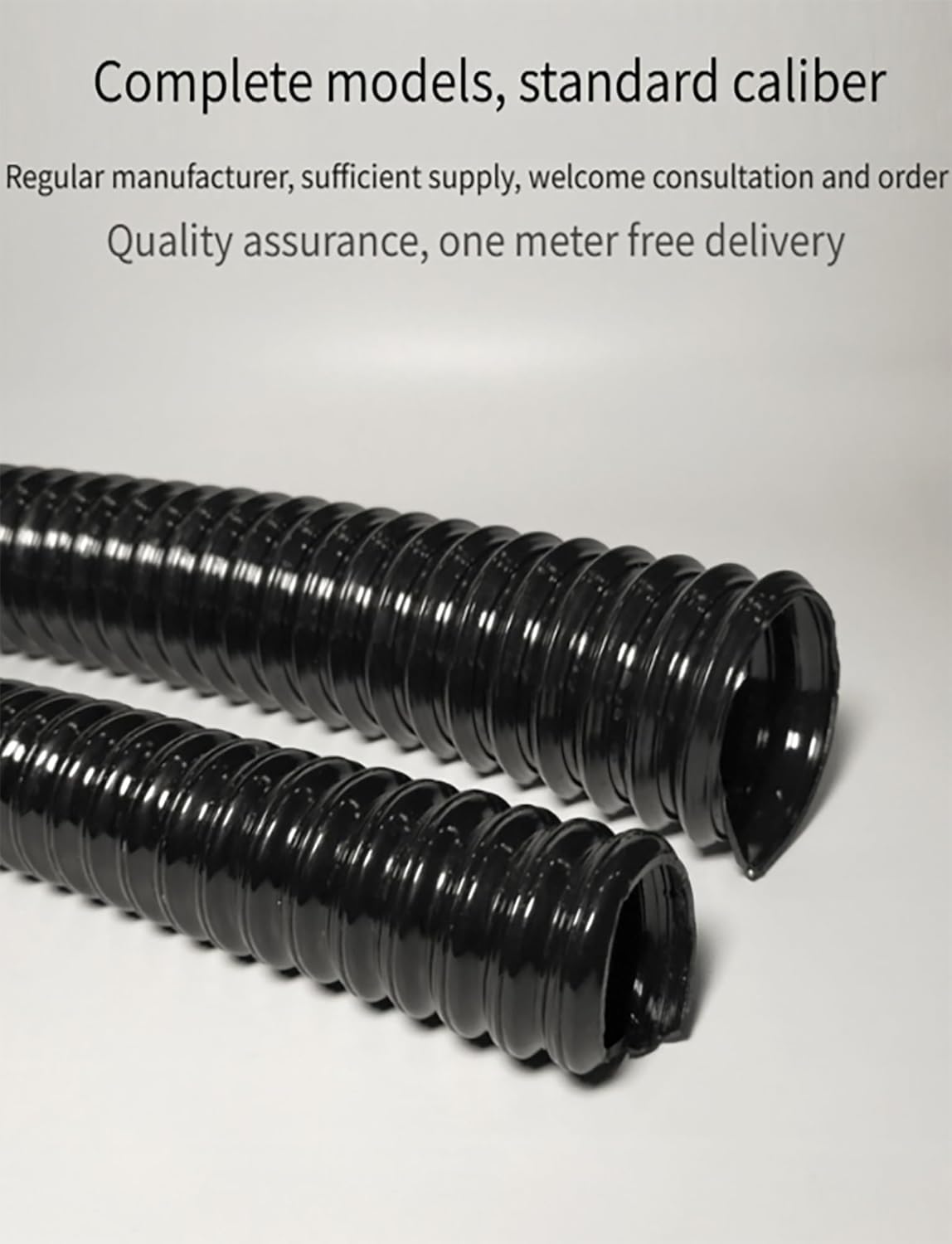 Flexibles y Resistentes a los Nudos Manguera de vacío Flexible de PU Negra for recolección de Polvo, Adecuada for colectores de Polvo industriales(60mm/2.4 in)