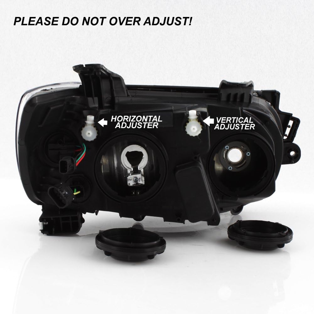 AKKON - For 2012-16 Chevy Sonic Driver + Passenger Side Halogen Headlights Assembly Black Housing Clear Lens Full Set