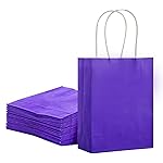 SUNCOLOR 25 Pieces 6 Mini Goodie Bags Small Purple Gift Bags with Handle for Party Favor Bags(Purple)