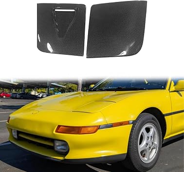 for Toyota MR2 SW20 1991-1995 Carbon Fiber OE Style Front Bumper Headlight Cover Trim Pair Set