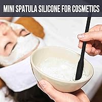 Vista 5 de Walfos Juego de 3 mini espátulas de silicona, espátulas pequeñas para cosméticos, espátula de belleza reutilizable resistente al calor de 600 °F