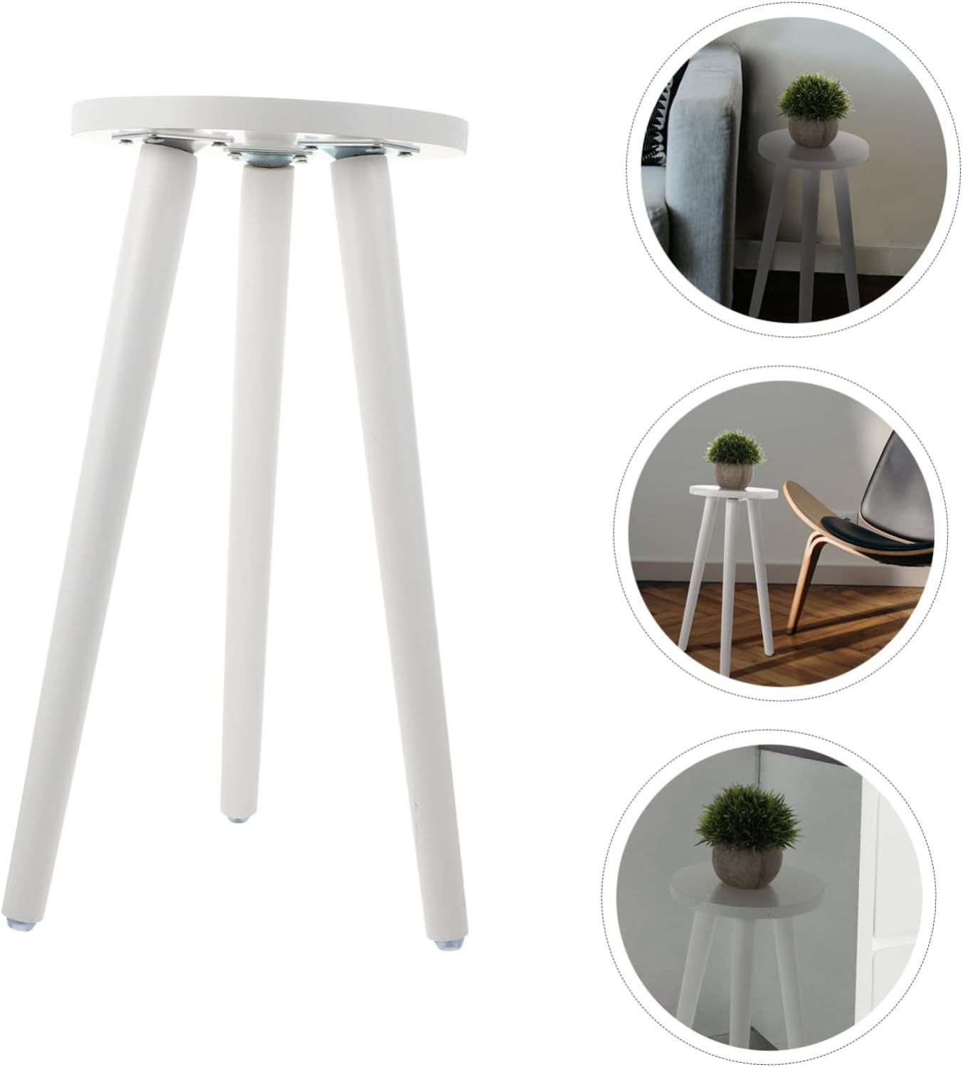 Kichvoe Wooden Indoor Plant Stand Succulent Pot Holder with Stable Pine Legs Height Flower Display Rack for Home and Balcony