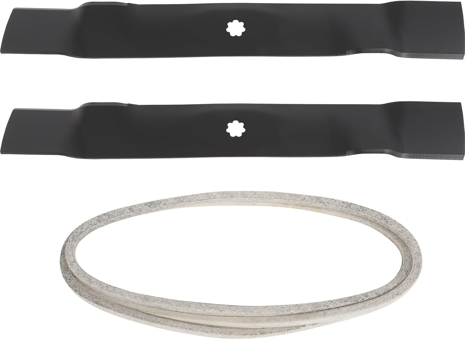 Deck Blade Belt Kit for John Deere D105 D110 E100 E110 E130 LA100 LA135 LA105 LA125 X105 GX22151 GY20570 GY20850 GX20072 42 Inch Deck Rebuild Kit 1 Belt 2 Mower Blades