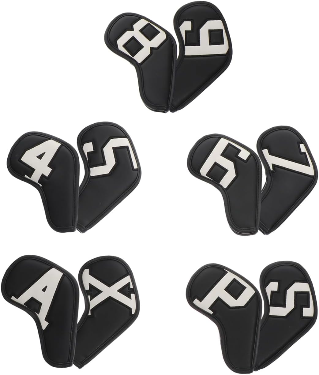 10pcs Pu Leather Golf Club Putter Sleeve Durable Protective Covers for Putter Heads Easy to Recognize with Colorful Gradient Design for Golf Enthusiasts