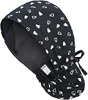 Vista 31 de Gorra médica con forro de satén con bolsillo para cola de caballo, gorro de enfermera médica de algodón con banda elástica para el sudor