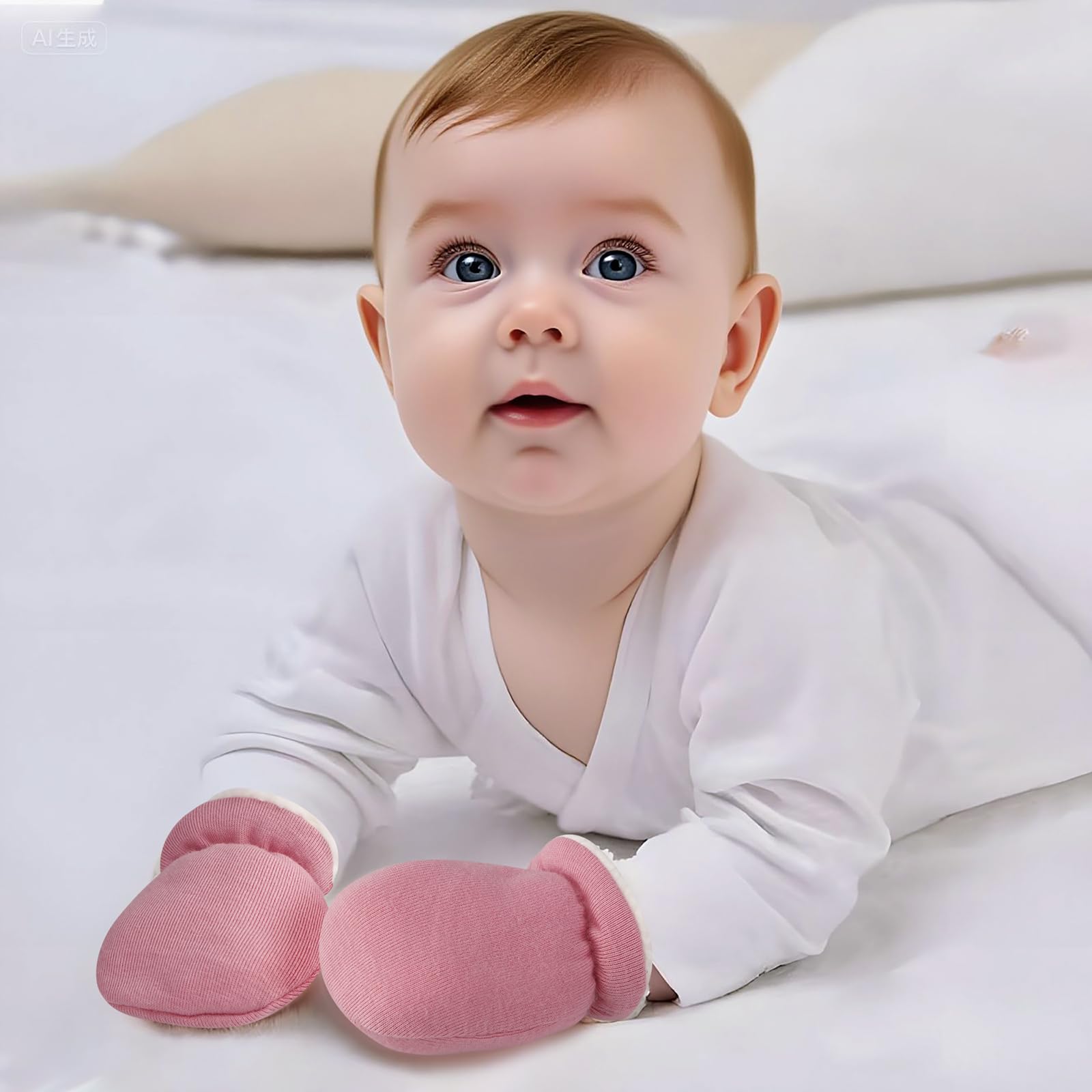 PandaEar 3 Pairs Baby Winter Mittens, Newborn Gloves Warm Fleece Lined No Scratch Mittens for 0-12 Months Infants Girls