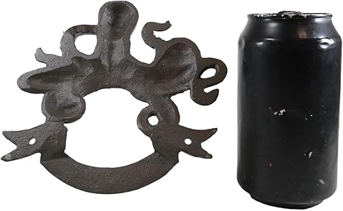 Miniatura 7 de Ebros Gift Pulpo de mar gigante náutico de hierro fundido con marco de ojo de buey, decoración de pared, placa de decoración de pared, decoración de