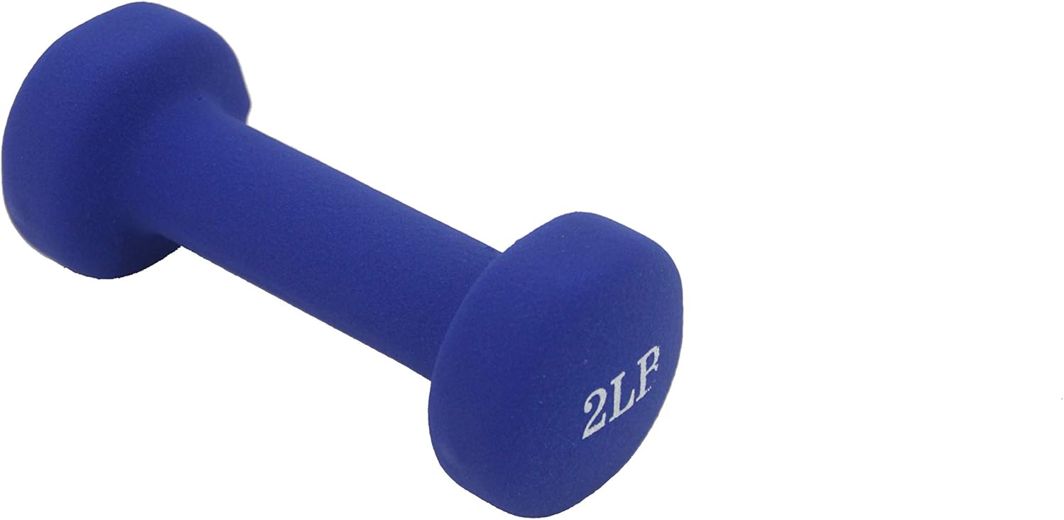 FixtureDisplays® Neoprene Coated Dumbbell Weights 2 Pounds, Single, Blue 15207-2LB-2PK-2D