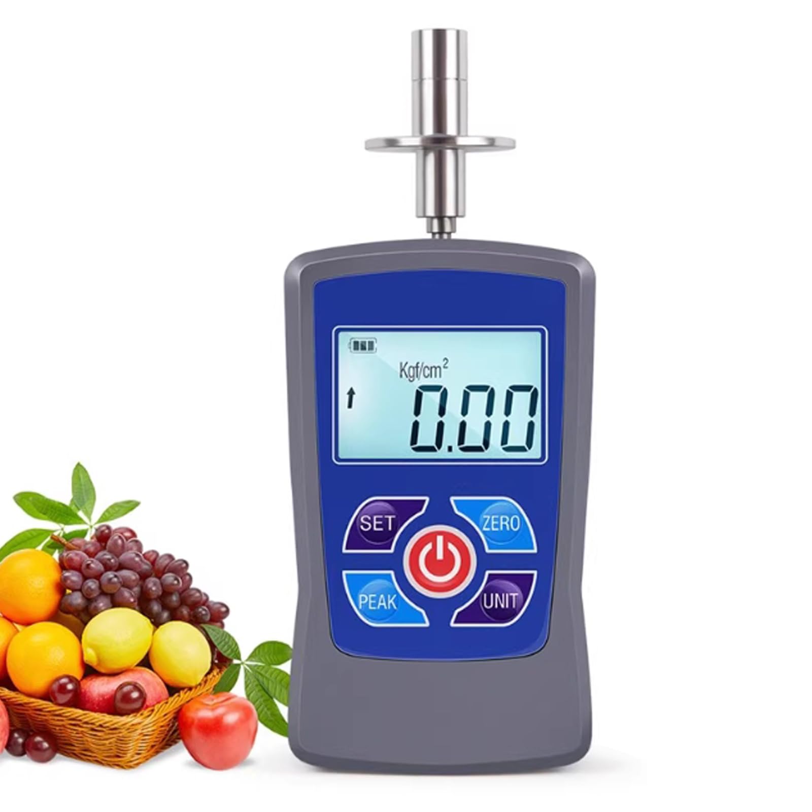 Fruit Penetrometer Digital - Mini-Durometer mit 3 Messmodi, 0,01 kg/cm² Lasteinteilung zur Bestimmung des Fruchtreifegrades