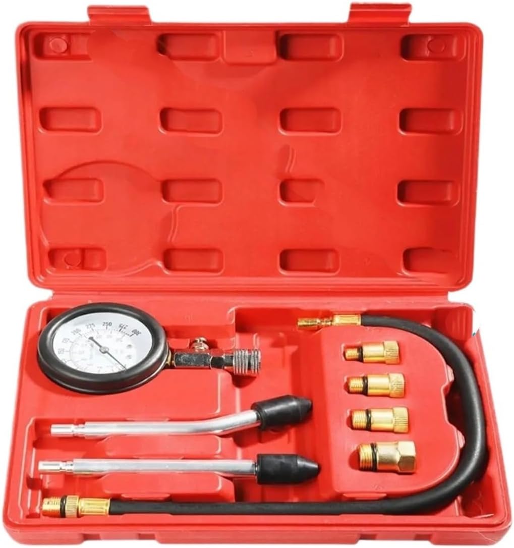 Petrol Engine Cylinder Compression Tester Kit Automotive and Motorcycles Tool 0-300PSI Engine Cylinder Pressure 0-21 Bar Gauge