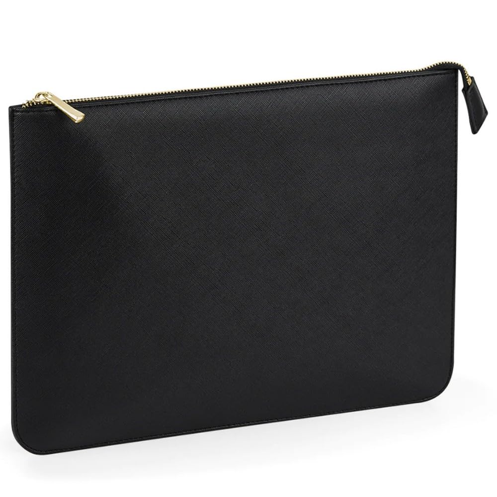 BagBase BG769 Boutique Document Slip - Premium A4 Wallet Folder Zip – 100% Leather-Look PU - Multi-Purpose & Stylish – Black