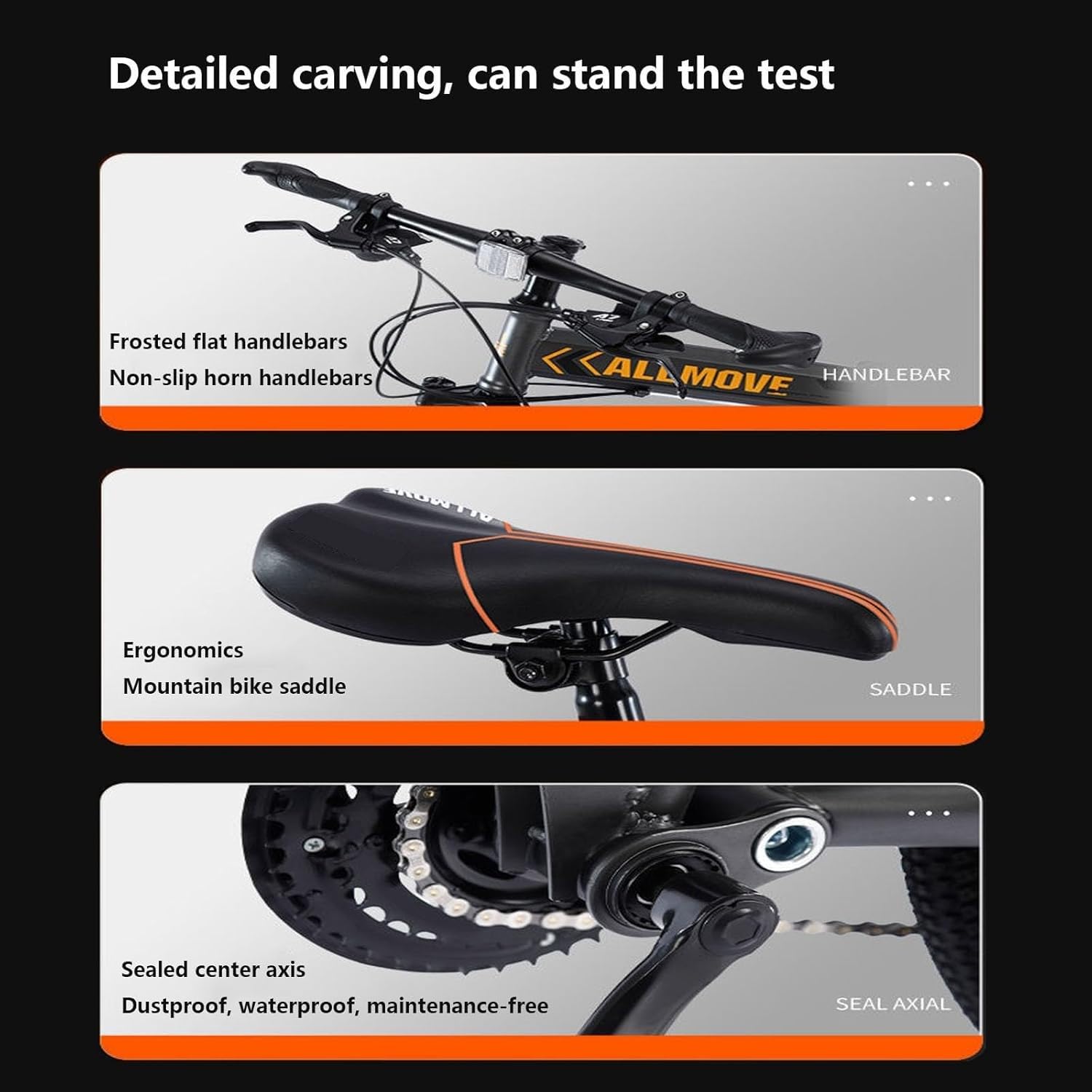 Bicicleta Plegable Montaña 24 Velocidades para Adultos, Altura Ajustable, Neumáticos Gruesos, Antideslizantes Y Resistentes Al Desgaste. A,24in