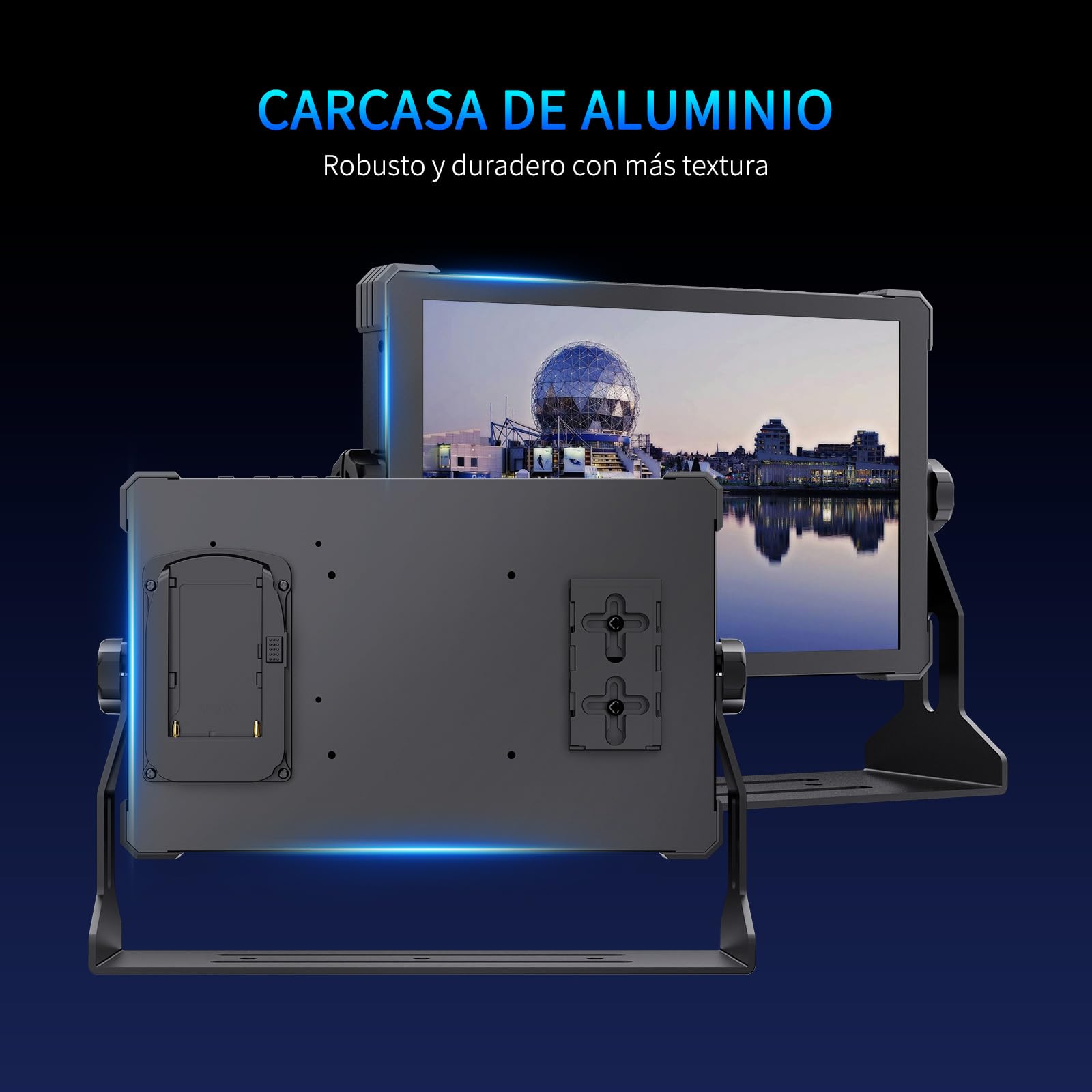 FEELWORLD T10 Pantalla táctil de 10,1 Pulgadas Monitor de Campo de cámara con HDR de Forma de Onda y 3D LUT out Carcasa de Aluminio con diseño de Esquinas Protectoras engomadas