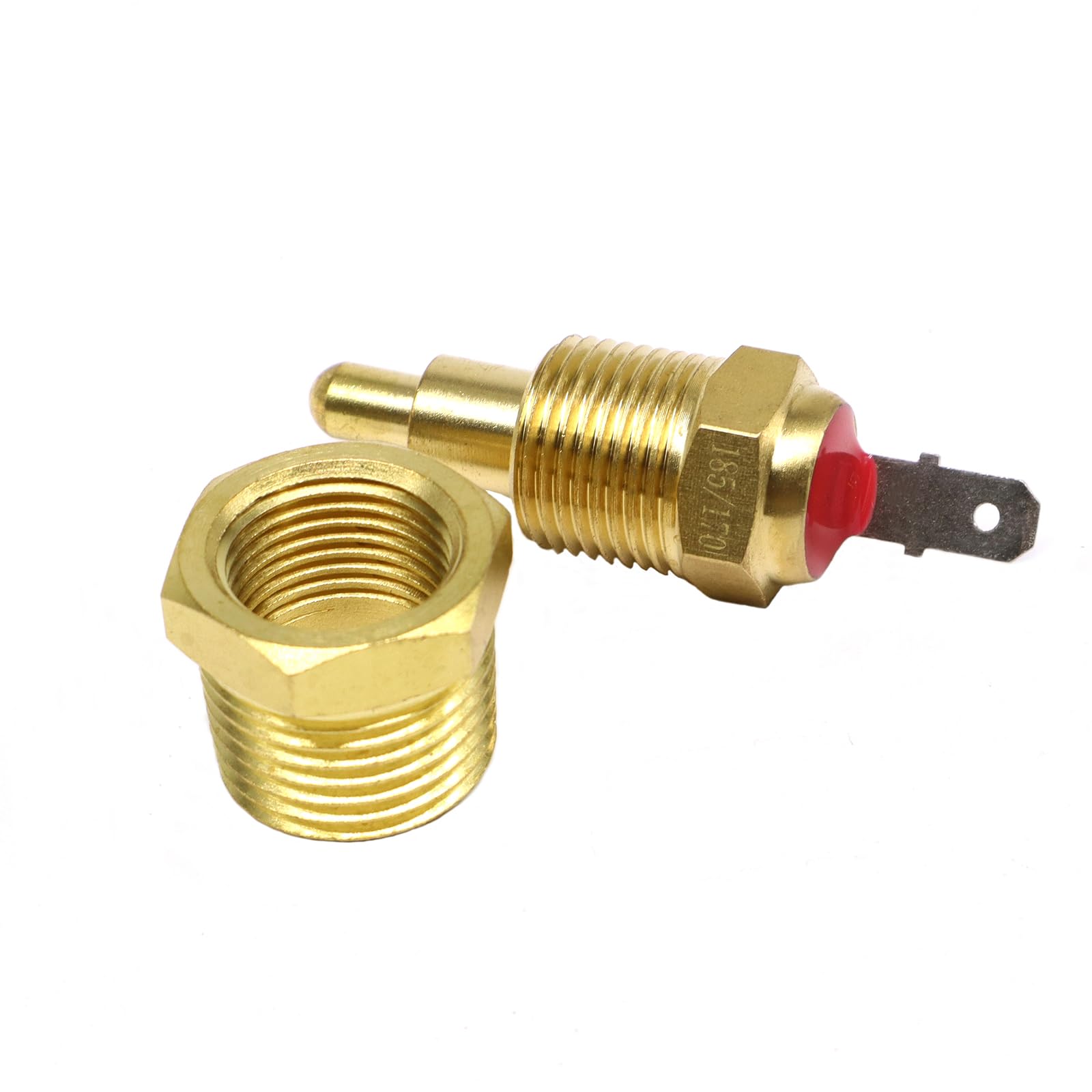 HiSport Fan Thermostat Temperature Sensor Switch with 3/8" Pipe Thread 10 "12" 14 "16" Fan, 185 to 170 Degrees Adjustable Temperature Switch, Electric