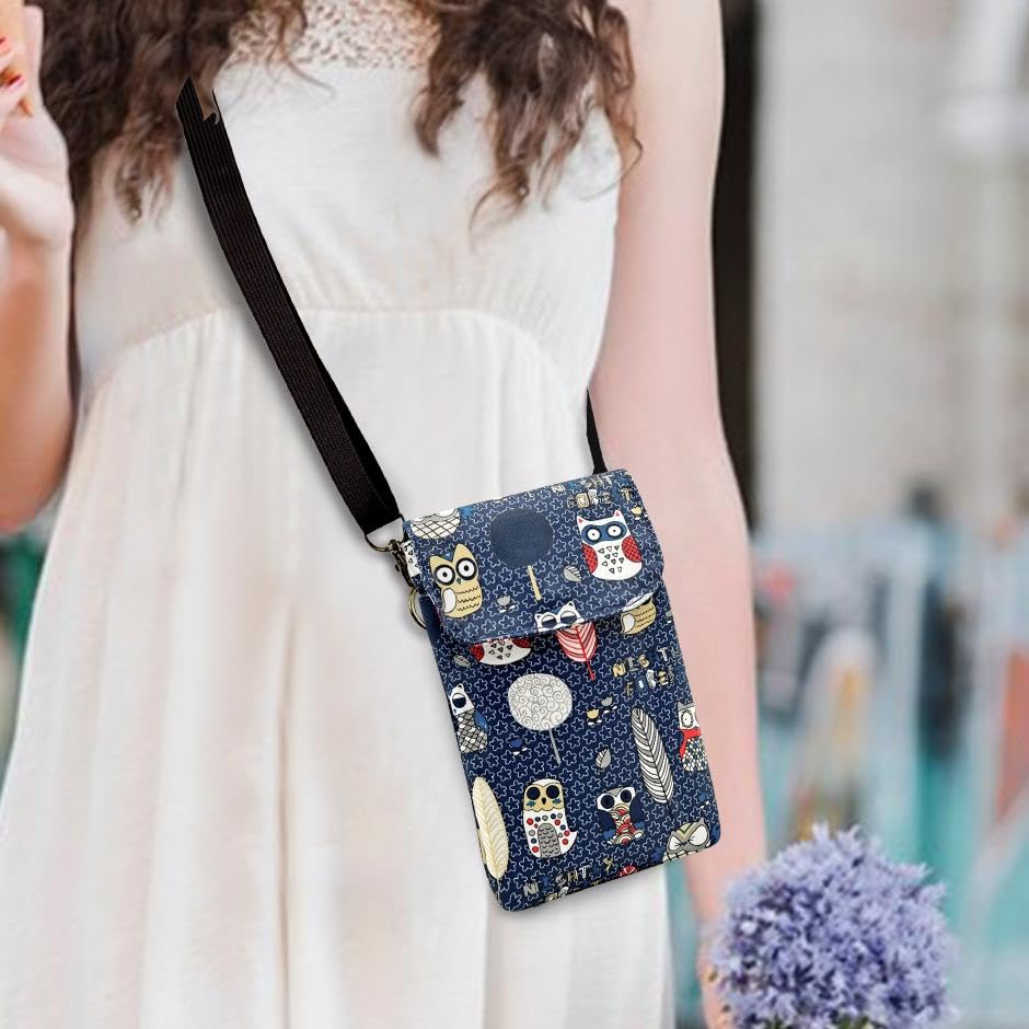 Polyester Crossbody Bag, Multiple Wearing Method Phone Purses with Strap Roomy Capacity, Cartoon Pattern Phone Cross body Bag(Style 2)