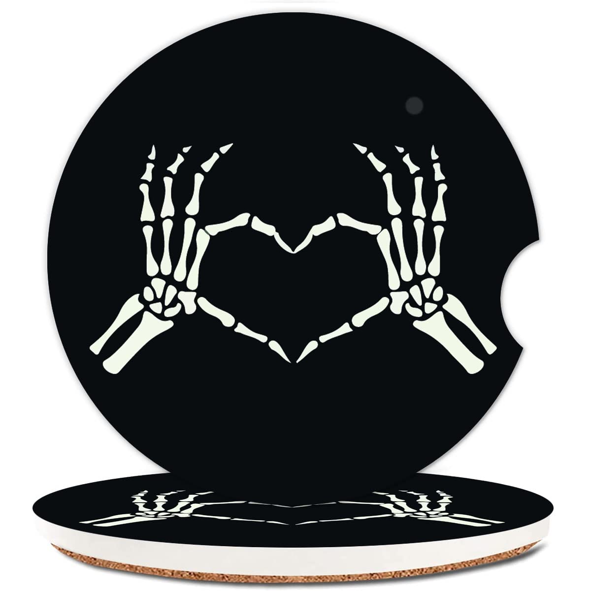 2 Pack Absorbent Car Cup Holder Coasters,2.64 Inches Luxury Ceramic Car Insert Coasters with Fingertip Grip for Easy Removal,Brilliant Vehicle