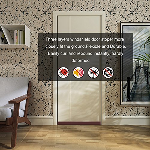 MAGZO Door Weather Stripping Bottom, 2 Inch Width X 47 Inch Length Door Draft Stopper Door Sound Blocker Weather Stripping for Doors(Brown)