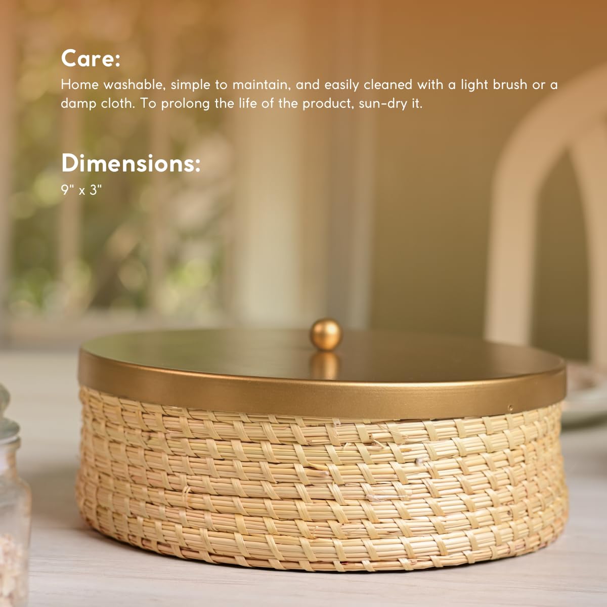 Handmade Sikki Roti Box - Natural & Rustic -3