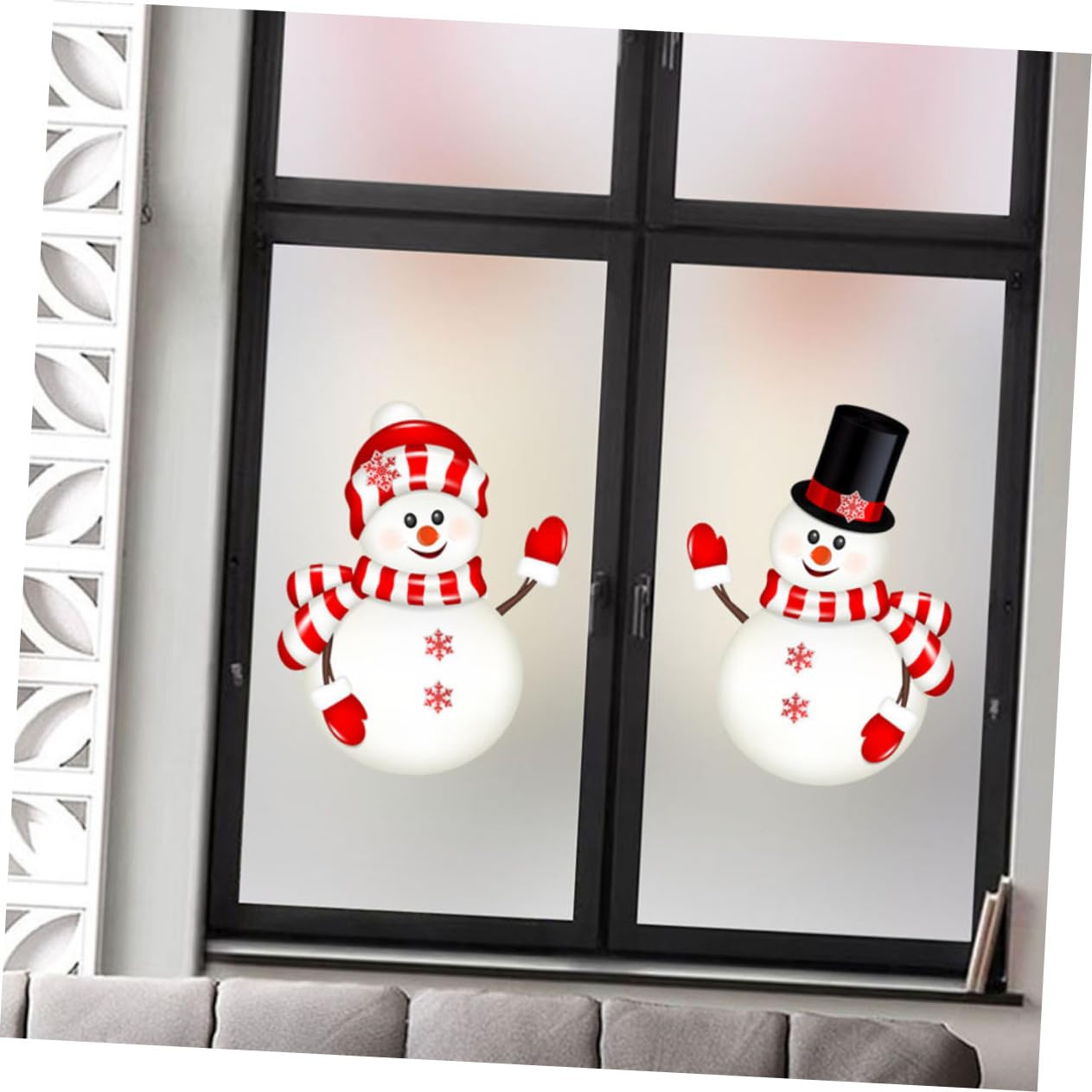 TOPBATHY 8 Feuilles Autocollant Noël Stickers Muraux Fenêtre Décalque Décoratif Stickers Noël Fenêtre S'Accroche Décorations De De Porte De S'Accroche Bonhomme De