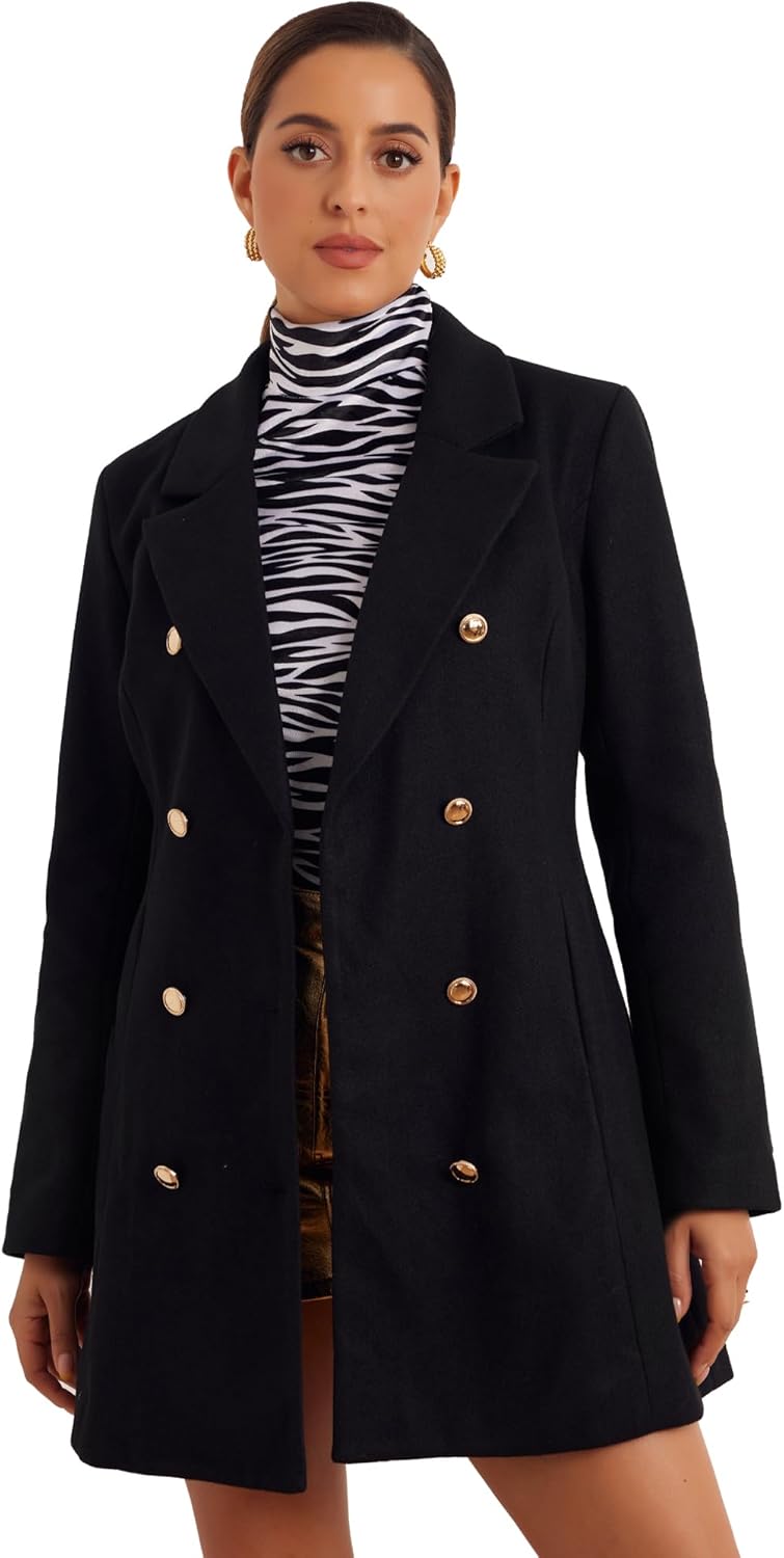 Cappotto Invernale Doppiopetto Donna Allegra K - Con Risvolto, Elegante E Caldo, Lavabile In Lavatrice - Foto 10