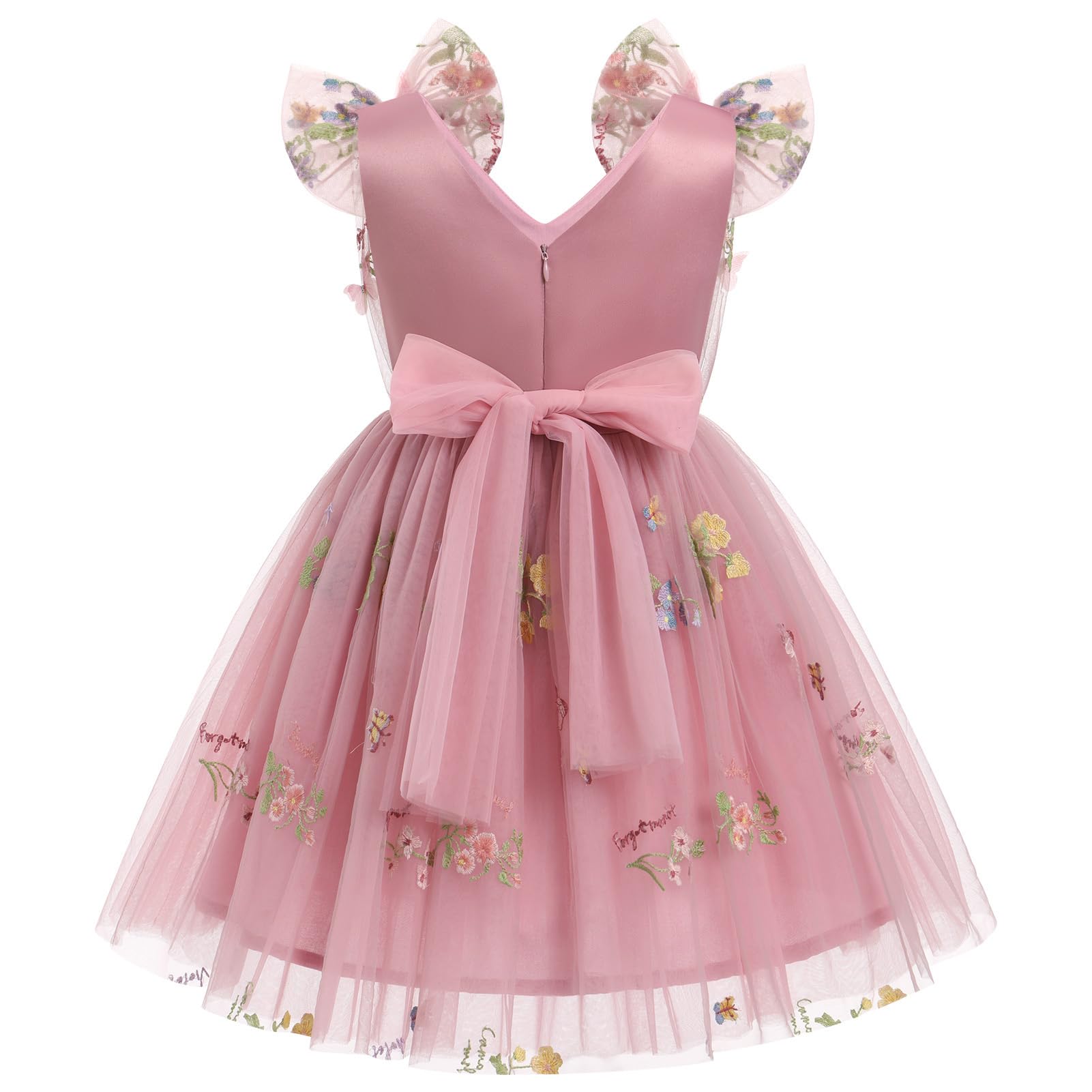 IMEKIS Vestido de mariposa para niñas pequeñas, lentejuelas brillantes, tul, boda, formal, cumpleaños, 2-10T