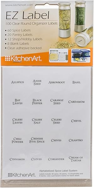 KitchenArt EZ baharat etiket seti, 100 parça