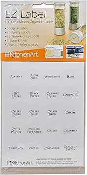 KitchenArt EZ Spice Label Set, 100-Piece