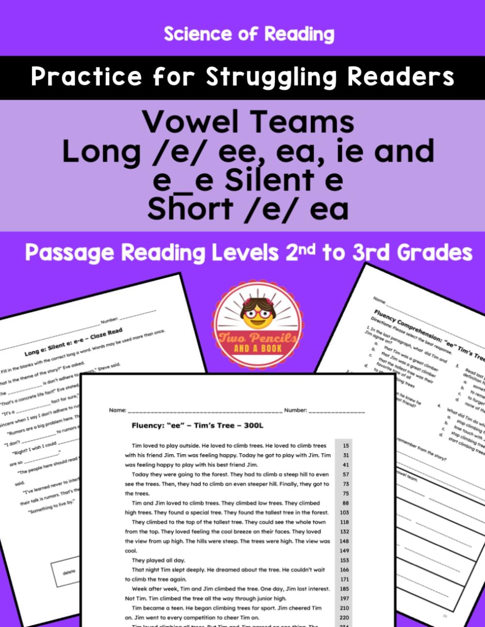 Decodable Phonics Fluency Vowel Teams Long /e/ ee, ea, ie and e_e Silent e Short /e/ ea: Phonics for Older Struggling Readers (Phonics Practice for Older Students)
