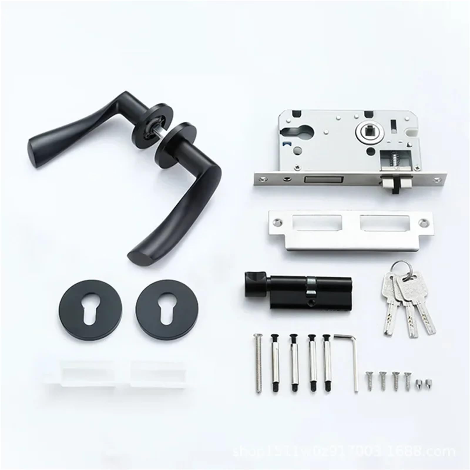 Sxolcoufoh C Black Space Aluminum Split Lock Room Handle Lock 1Pcs(C)