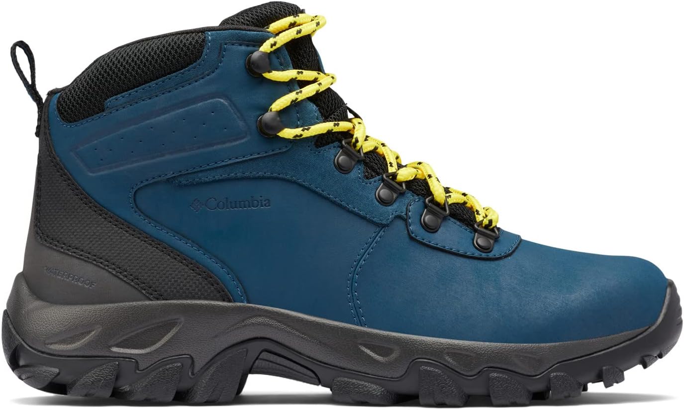 Columbia Men's Newton Ridge Plus II Waterproof Hiking Boot Shoe, Petrol Blue/Black, 12