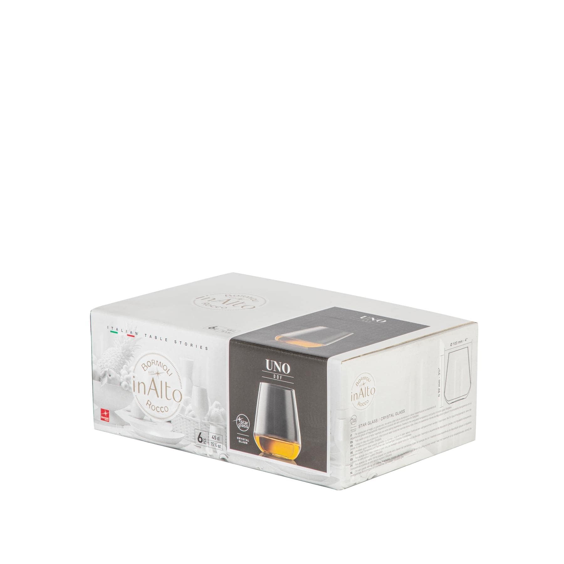 Bormioli Rocco - Inalto Bicchiere in Vetro Trasparente, 44 cl, Confezione da 6 Pezzi