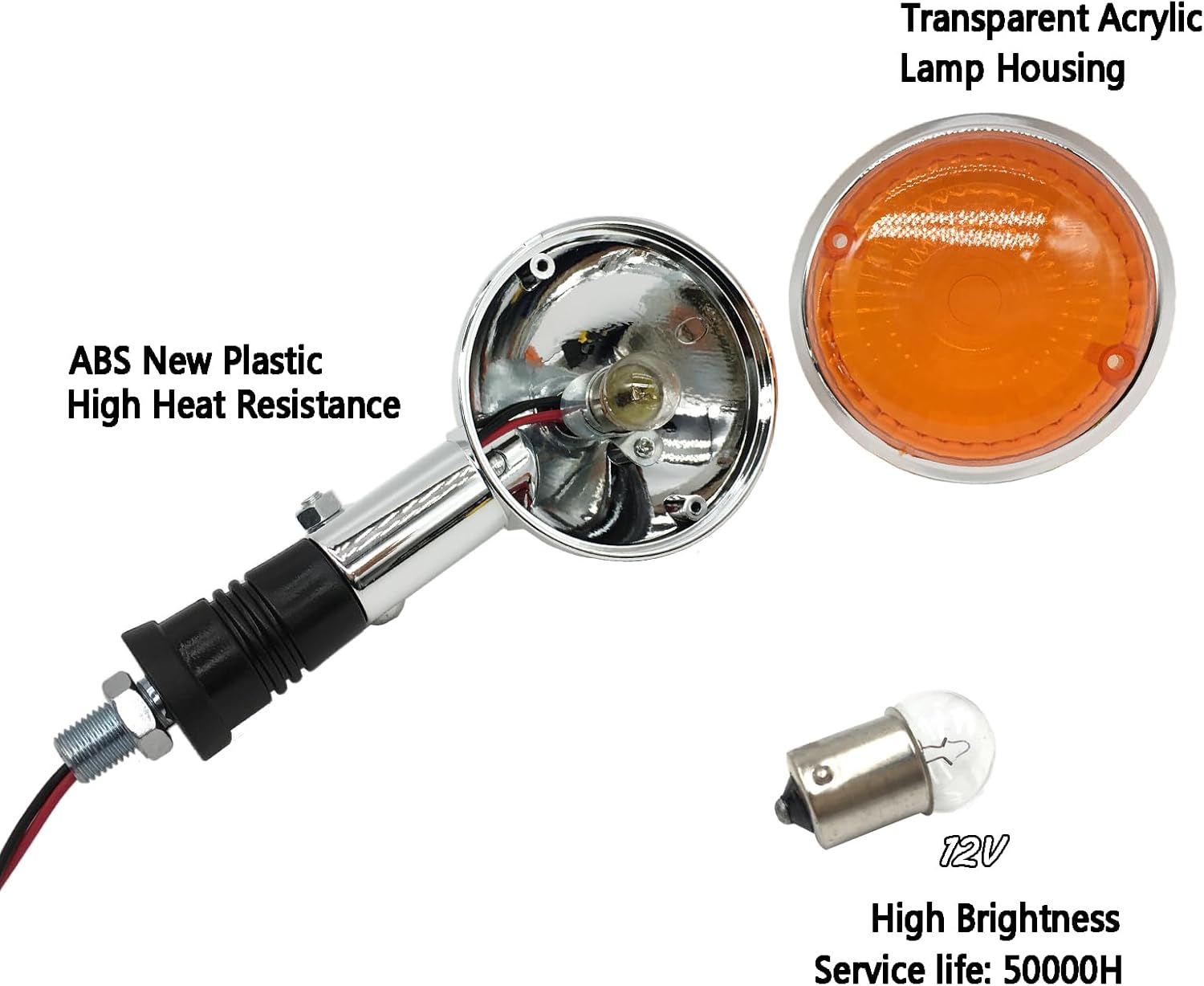 2Pcs Motorcycle Turn Signals Light Compatible With Yamaha XV400 650 1100 Yamaha V Star 650 1998-2004 Virago 1000 1984-1985 Virago 1100 1986-1999 Virago 250 1995-2006